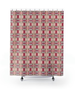 Pink Squares Shower Curtain For Chic Bathroom Refresh