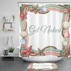 Pink Starfish and Seashell Funny Words Shower Curtain Set for Kids Bathroom
