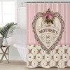 Pink Stripes Vintage Heart-Shape Mother's Day Shower Curtain - Sentimental Bathroom Decor