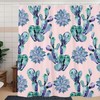 Pink Succulent Painting Shower Curtain, Waterproof Bathroom Decor Gift
