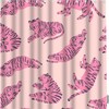 Pink Tiger in Various Poses Print Shower Curtain for Home Decor