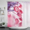 Pink Tulip Flower Shower Curtain Botanical Bathroom Accessories For Beautiful And Invigorating Bathroom Decor