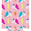 Pink Unicorn Bathroom Accessories Set With Waterproof Fabric Shower Curtain And Mat