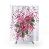 Pink Wild Roses Bath Curtain - Elegant Floral Bathroom Decoration 