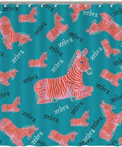 Pink Zebra Wild Animals Shower Curtain - Custom Durable Fabric