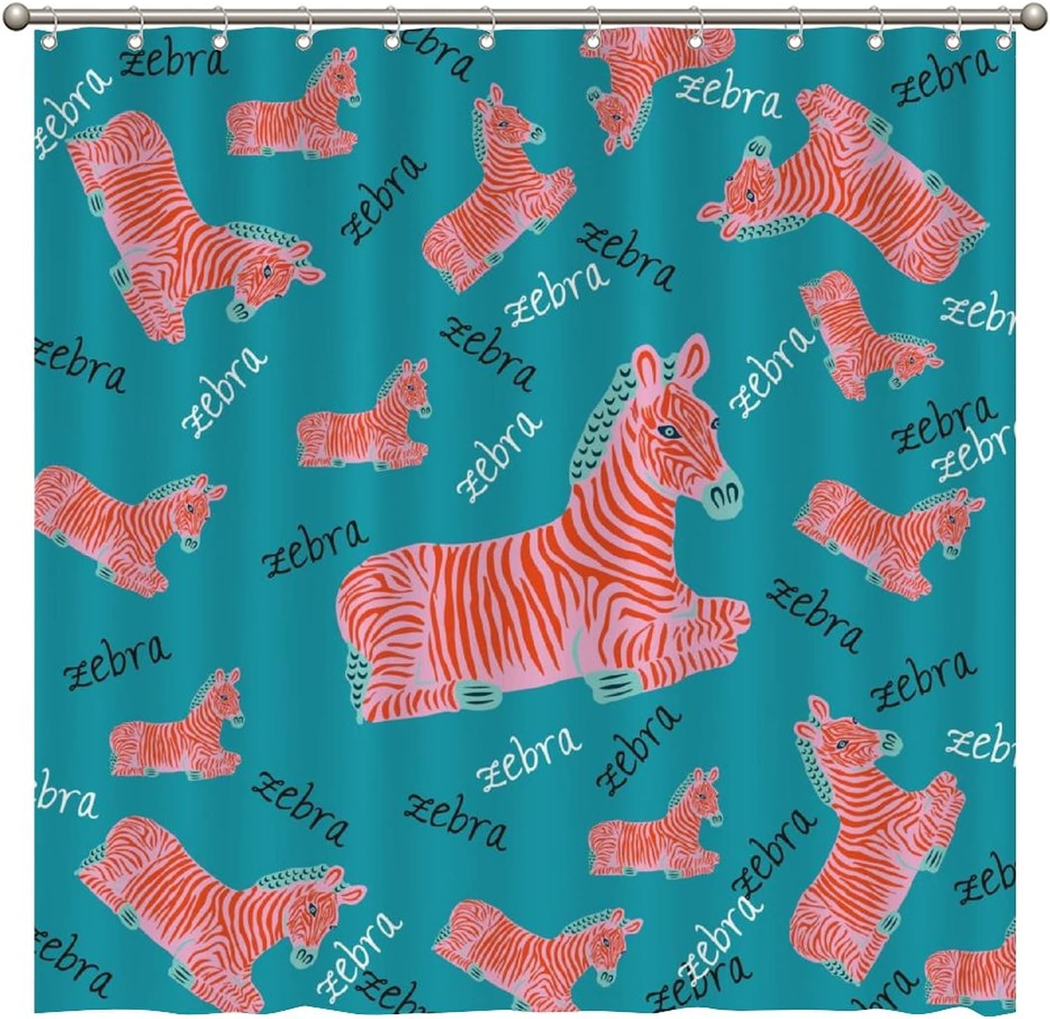 Pink Zebra Wild Animals Shower Curtain - Custom Durable Fabric