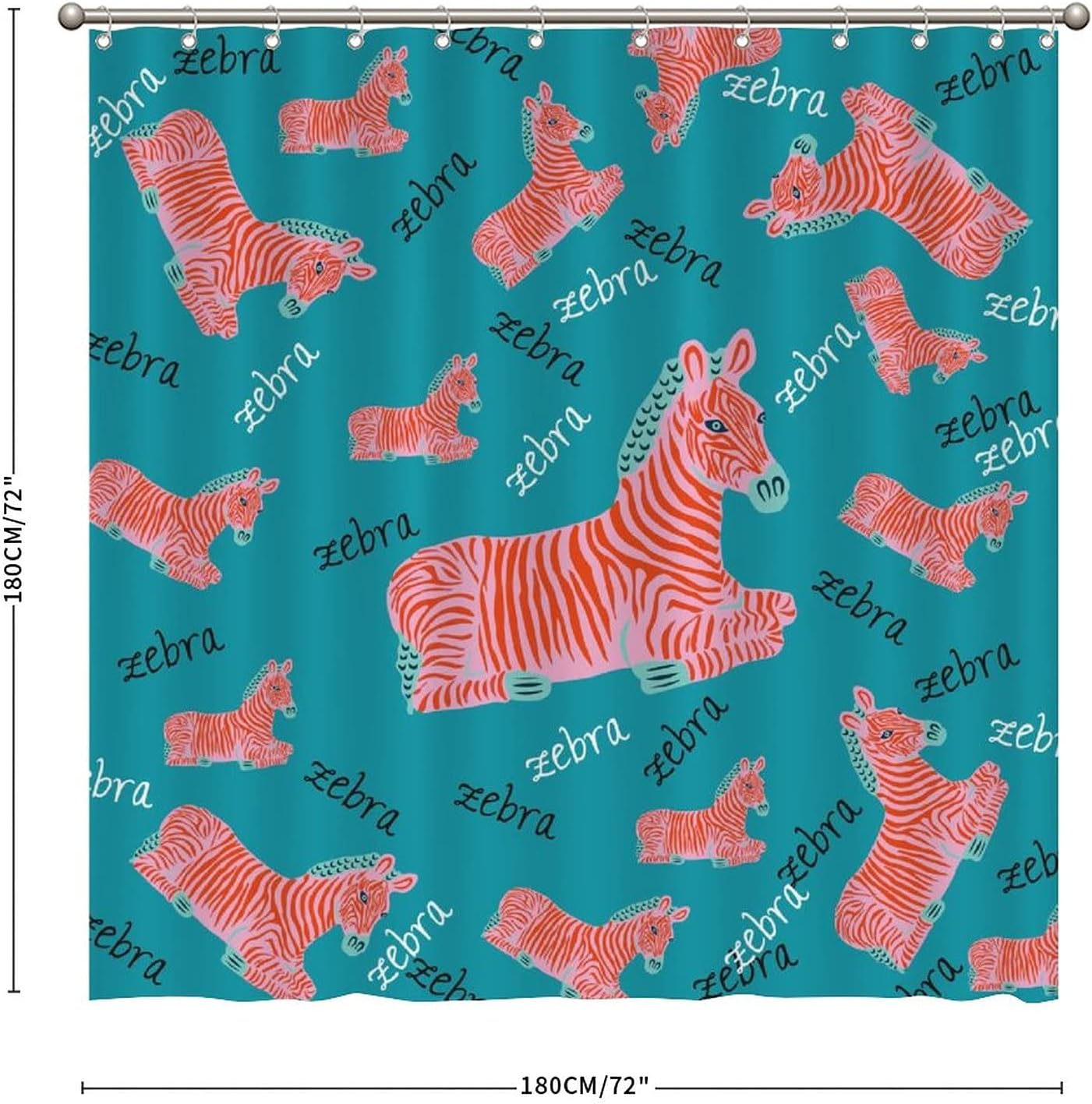 Pink Zebra Wild Animals Shower Curtain - Custom Durable Fabric - Image 2