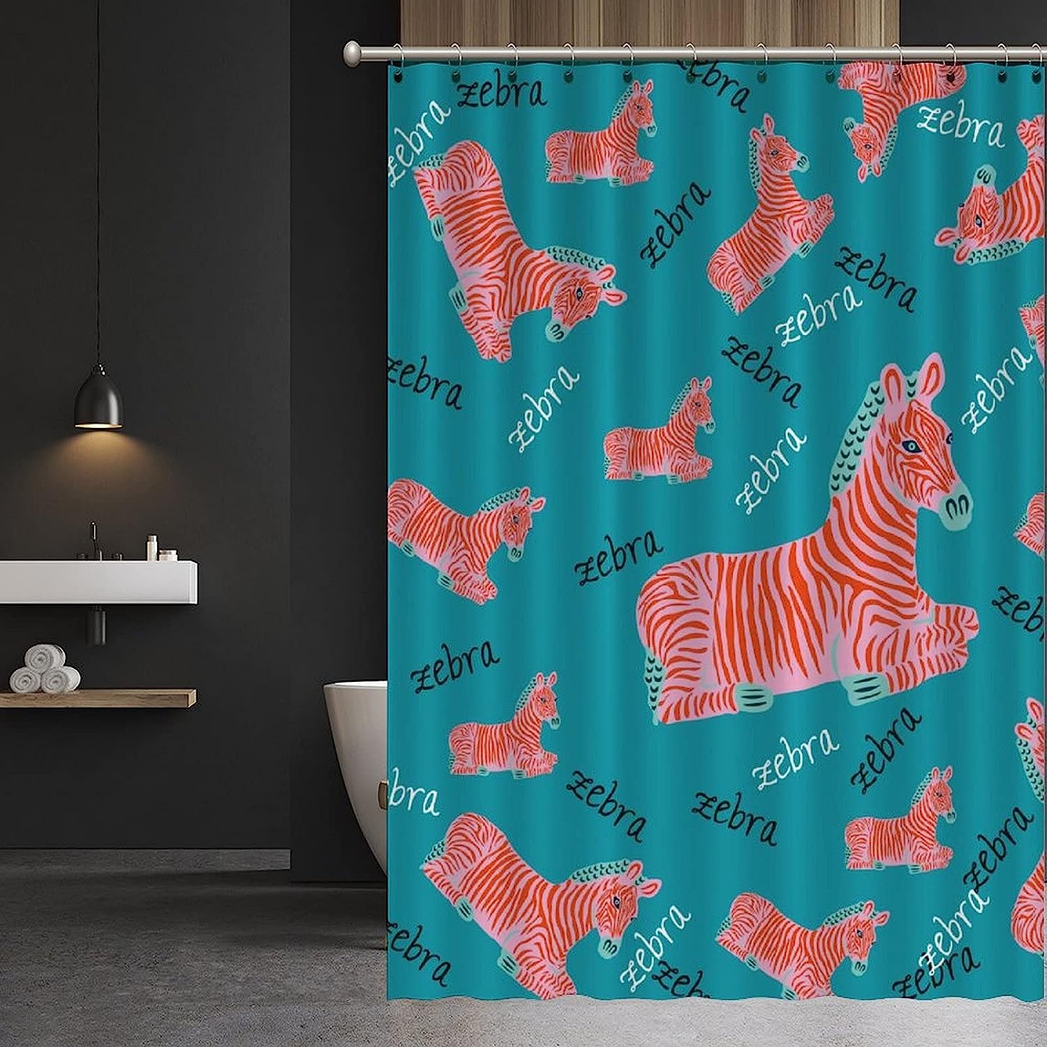 Pink Zebra Wild Animals Shower Curtain - Custom Durable Fabric - Image 3