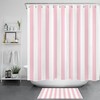 Pink and White Stripe Geometric Pattern Shower Curtain for Girls' Bathroom Decor 