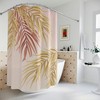 Pink/Peach Palm Leaves Shower Curtain - Botanic Bathroom Decor 