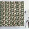 Pinkish Anemone Plant Print Shower Curtain For Bathroom