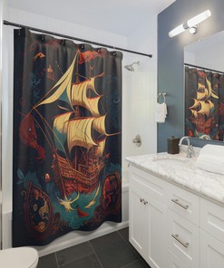 Pirate Adventure Shower Curtain For A Fun And Playful Kid'S Bathroom