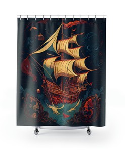 Pirate Adventure Shower Curtain For A Fun And Playful Kid'S Bathroom