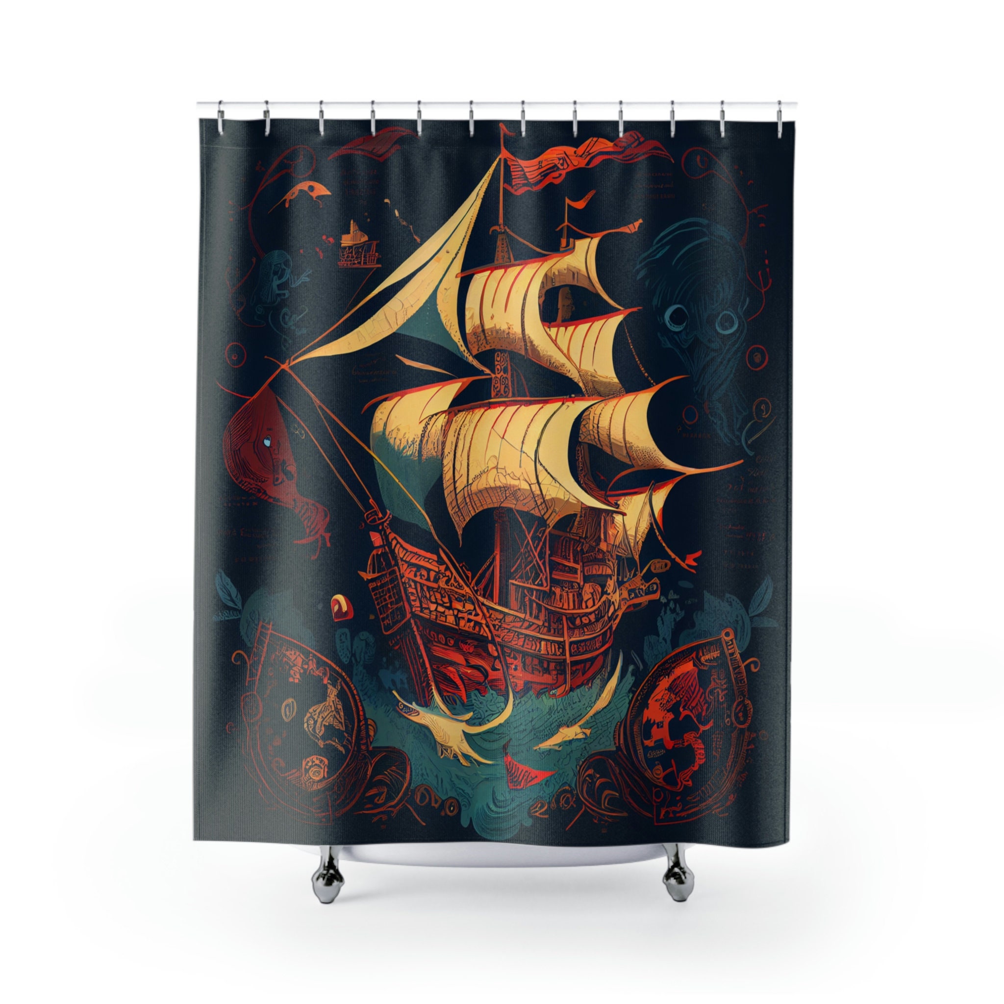 Pirate Adventure Shower Curtain For A Fun And Playful Kid'S Bathroom