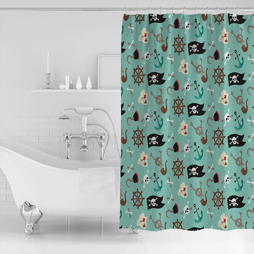 Pirate And Skull Shower Curtain For Dark And Mysterious Bathroom Decor - Image 2