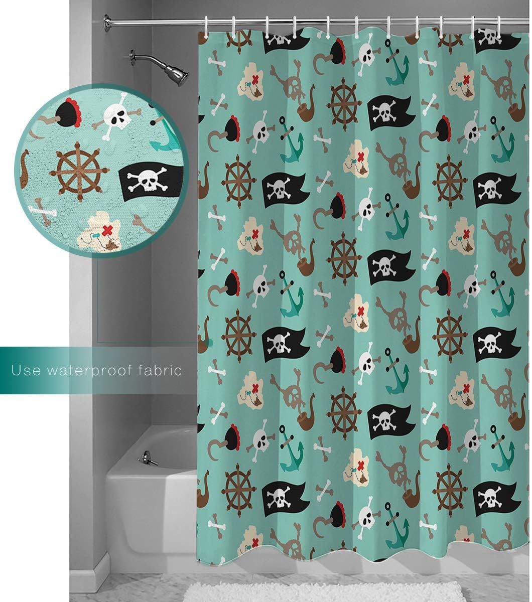 Pirate And Skull Shower Curtain For Dark And Mysterious Bathroom Decor - Image 3