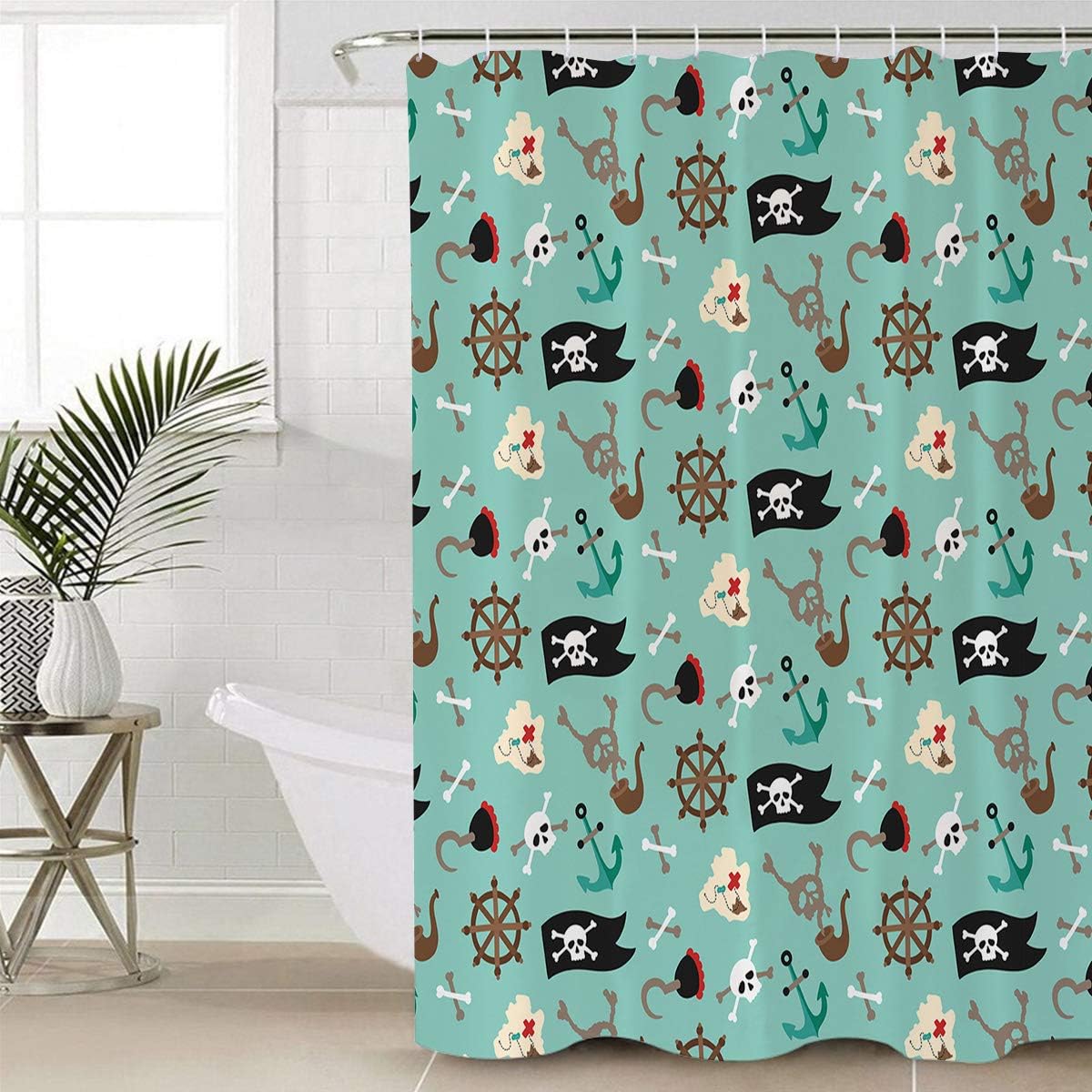Pirate And Skull Shower Curtain For Dark And Mysterious Bathroom Decor - Image 4
