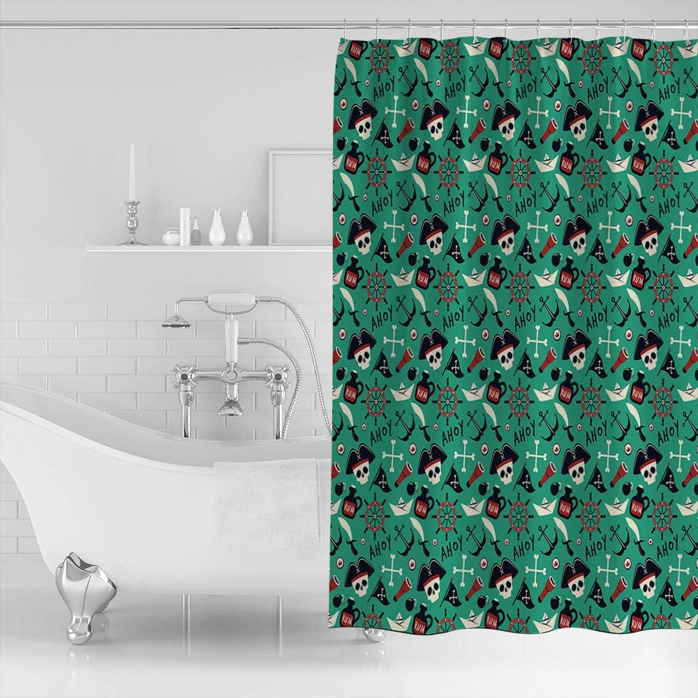 Pirate And Skull Stall Shower Curtain For Dark And Mysterious Bathroom Decor - Image 2