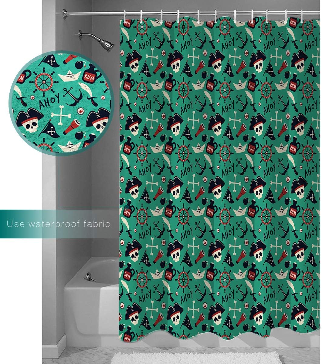 Pirate And Skull Stall Shower Curtain For Dark And Mysterious Bathroom Decor - Image 3