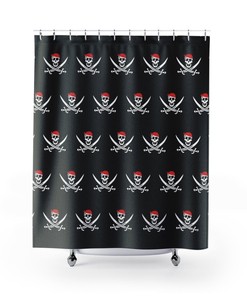 Pirate Bathroom Decor Skull Shower Curtain for Home Bathroom Decoration