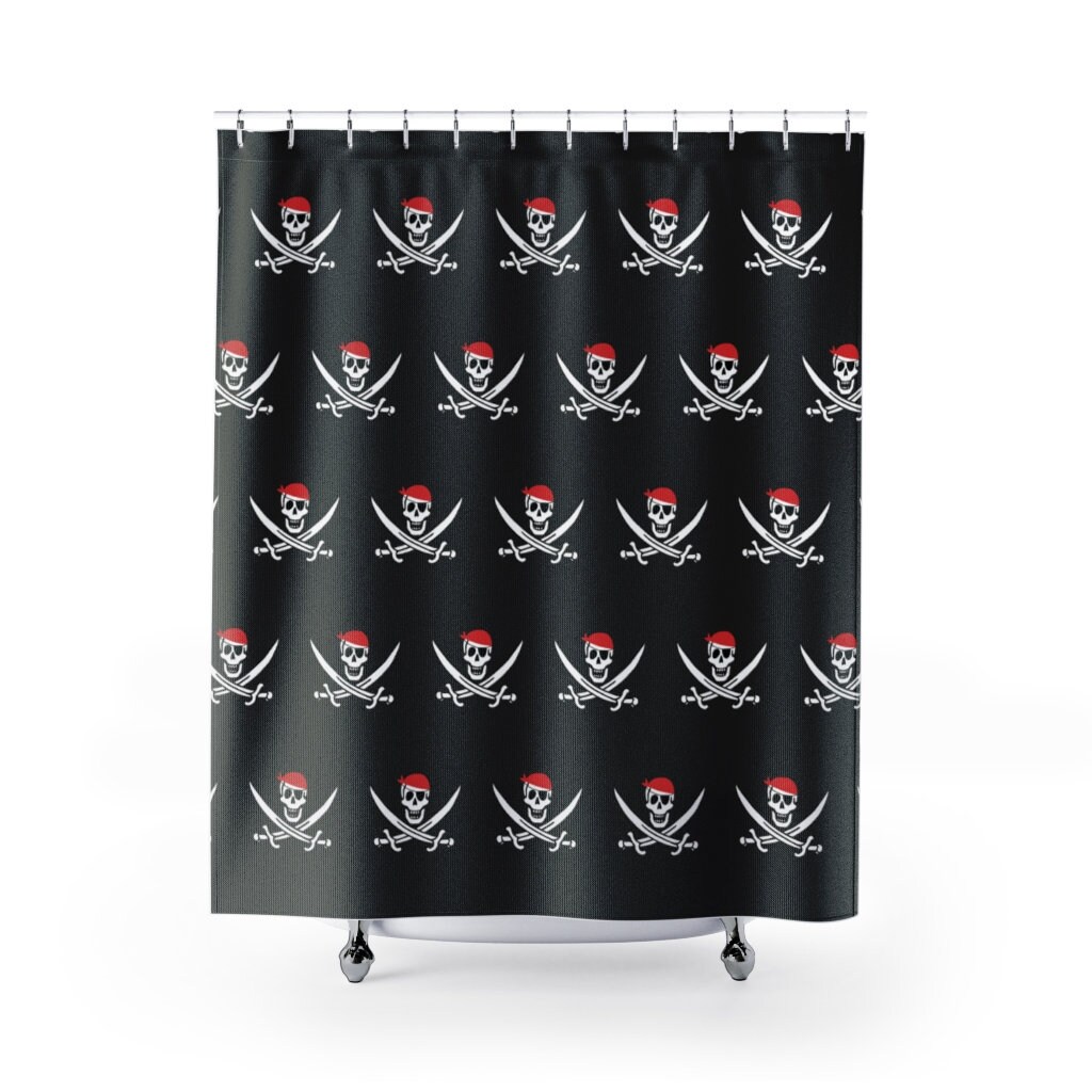 Pirate Bathroom Decor Skull Shower Curtain for Home Bathroom Decoration