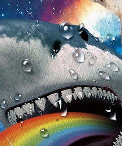 Pirate Cat Shark Galaxy Funny Shower Curtain Waterproof Bathroom Decor