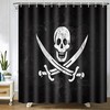Pirate Flag Skull Shower Curtain For Adventure-Themed Bathroom