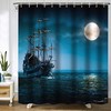 Pirate Ghost Ship Shower Curtain for a Spooky Bathroom Theme