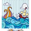Pirate Octopus Shower Curtain Set with Bathroom Mat