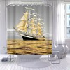 Pirate Sailboat 3D Ship Anchor Rudder Boat Shower Curtain For A Themed Bathroom