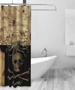 Pirate Ship Nautical Shower Curtain for a Seafaring Theme