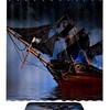 Pirate Ship Shower Curtain - Black Bathroom Decor For Adventure Lovers