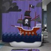 Pirate Ships-Themed Black Flags 3D Shower Curtain For Your Nautical Bathroom Decor