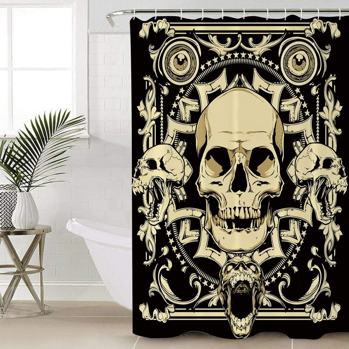 Pirate Skull Grim Reaper Unique Shower Curtain for Bathroom