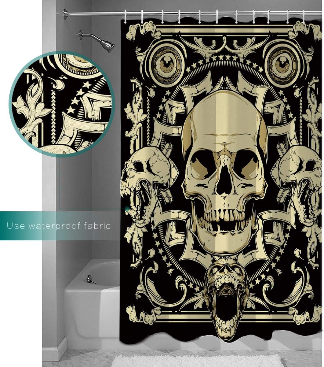 Pirate Skull Grim Reaper Unique Shower Curtain for Bathroom