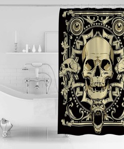 Pirate Skull Grim Reaper Unique Shower Curtain for Bathroom