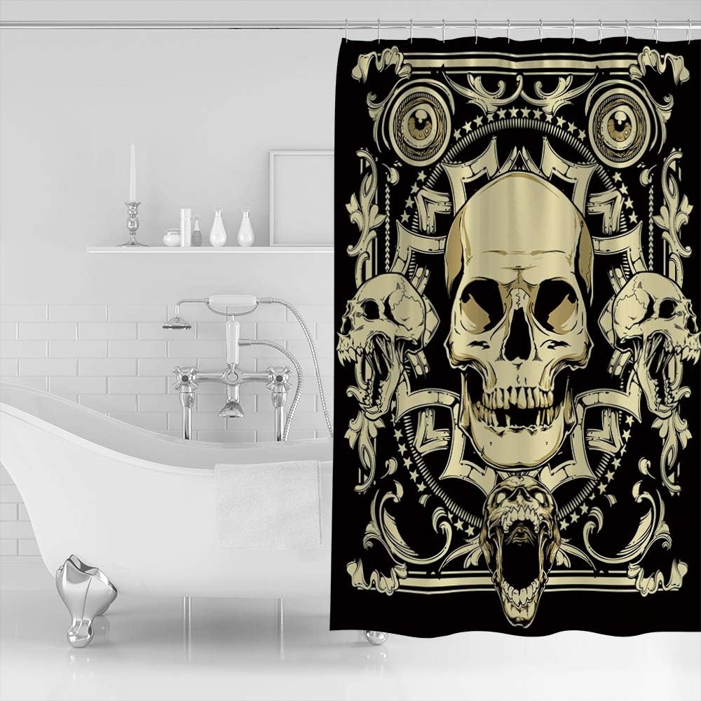 Pirate Skull Grim Reaper Unique Shower Curtain for Bathroom