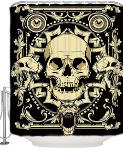 Pirate Skull Grim Reaper Unique Shower Curtain for Bathroom