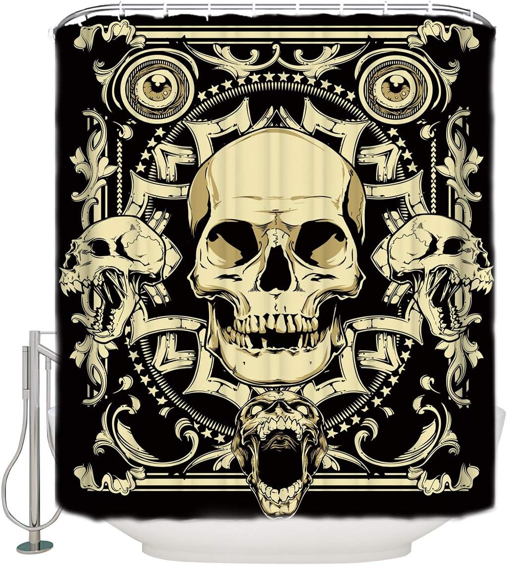 Pirate Skull Grim Reaper Unique Shower Curtain for Bathroom