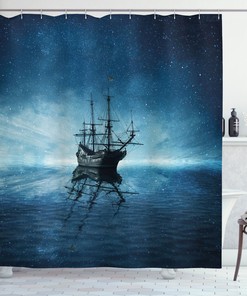 Pirate Skull Shower Curtain For Gothic Bathroom Decor