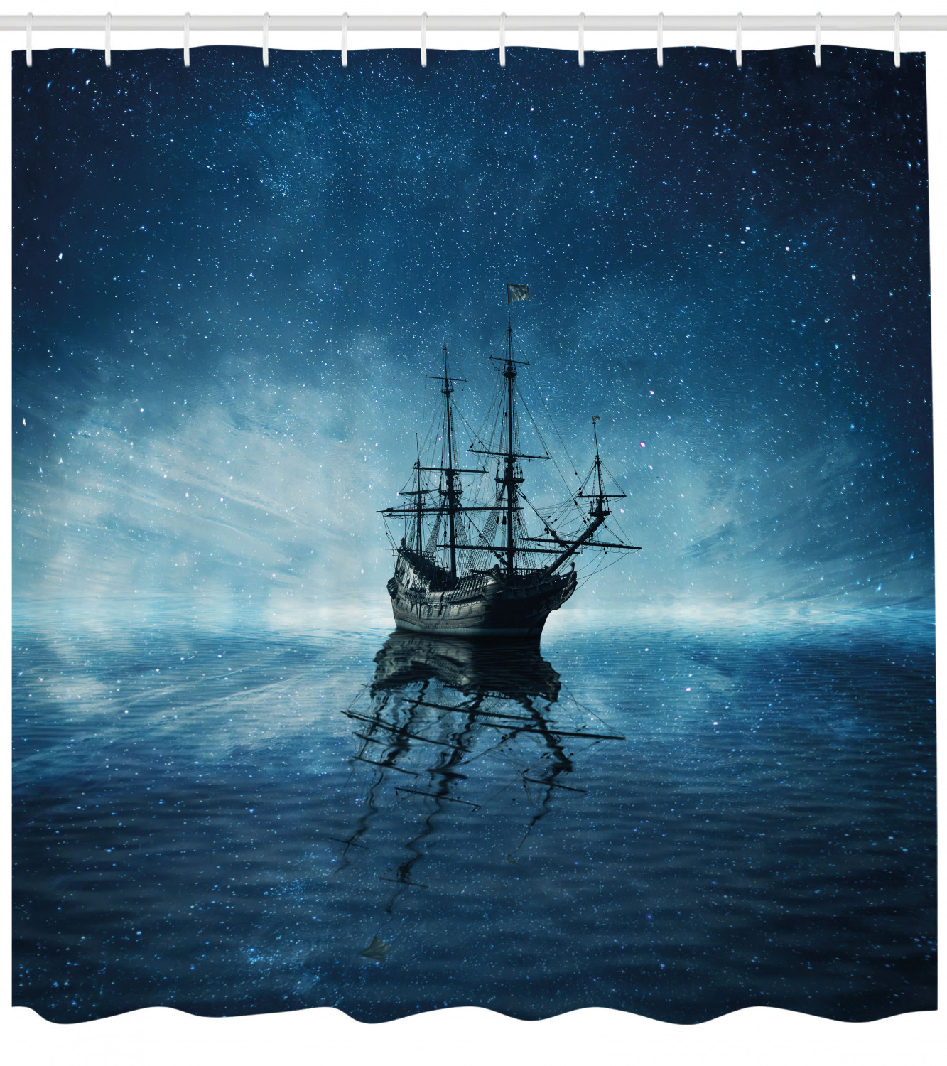 Pirate Skull Shower Curtain For Gothic Bathroom Decor - Image 4