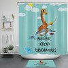 Pirate-Themed Bathroom Decor With Funny Shark Giraffe Print, Dream Big And Never Stop Shower Curtain