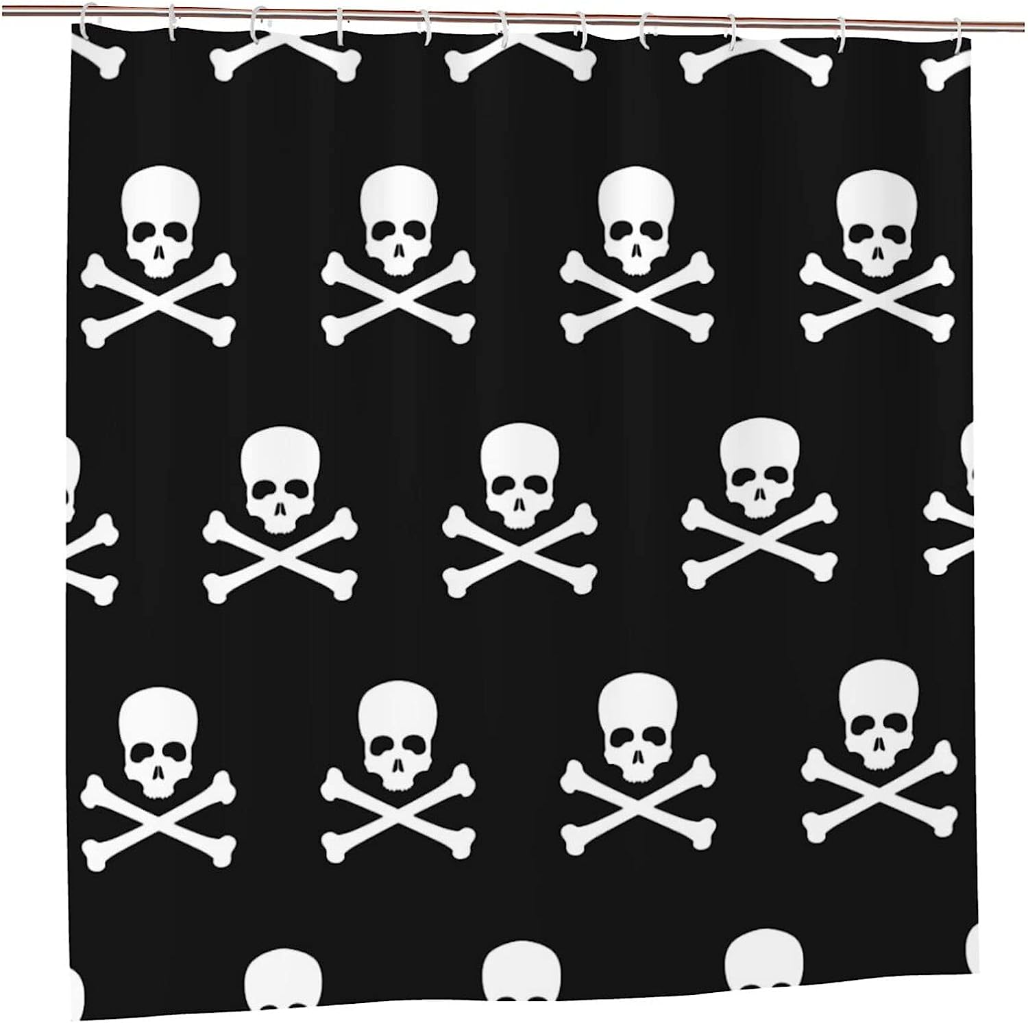 Pirates Skull Crossbone Shower Curtain, Waterproof Bathroom Decor For Adventurous Souls