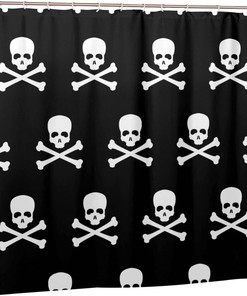 Pirates Skull Crossbone Shower Curtain, Waterproof Bathroom Decor For Adventurous Souls