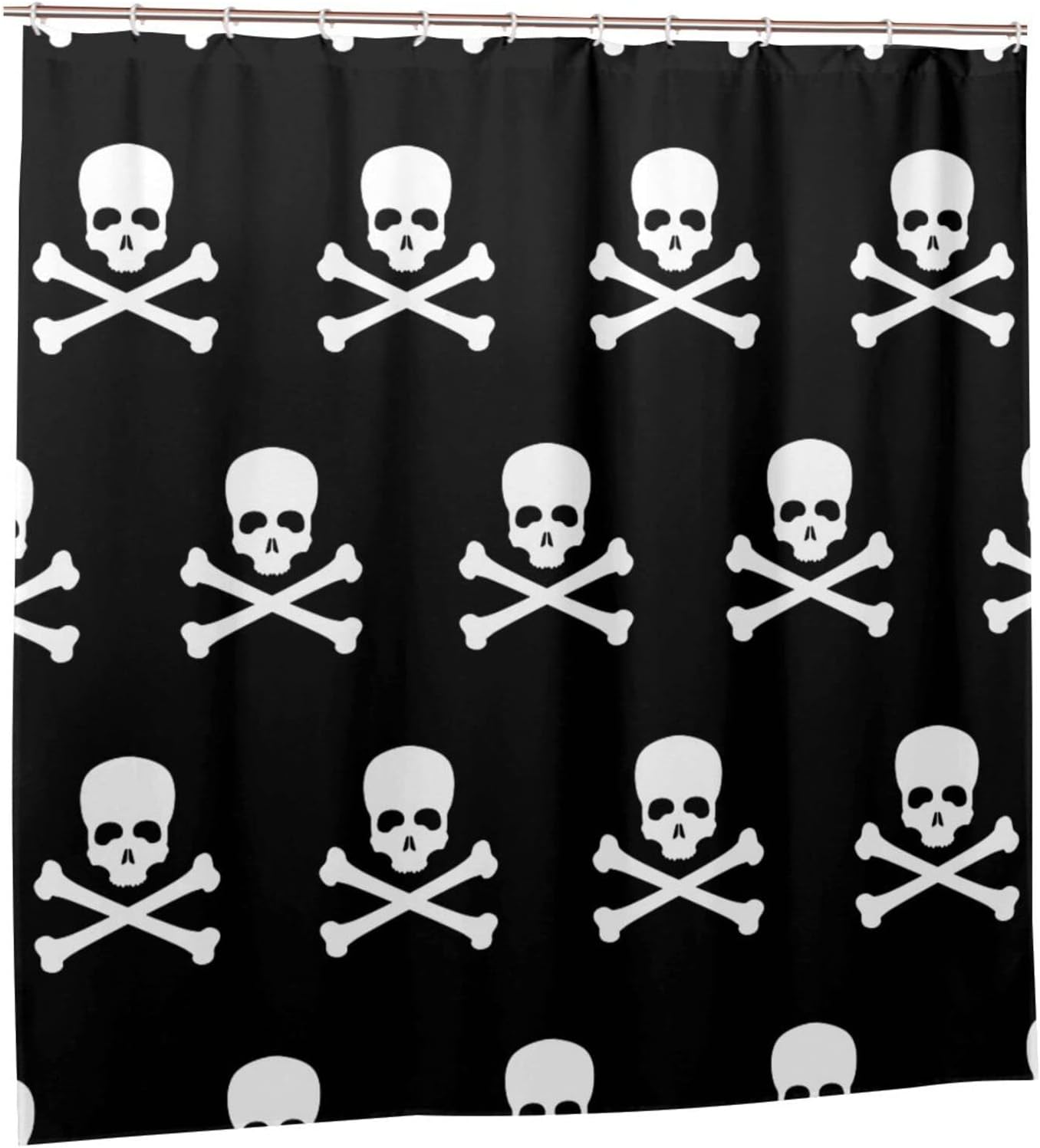Pirates Skull Crossbone Shower Curtain, Waterproof Bathroom Decor For Adventurous Souls