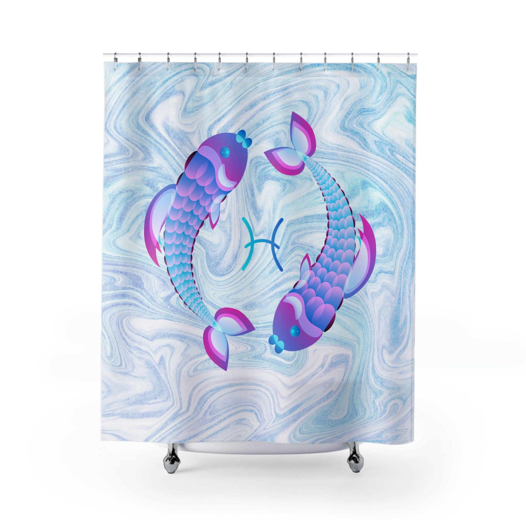Pisces Astrological Sign Print Fabric Shower Curtain for Bathroom Dcor
