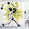 Pitcher Hits The Ball Fast And Strong Baseball Shower Curtain