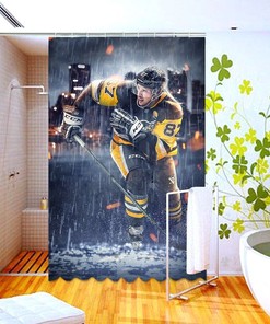Pittsburgh Penguins Crosby Hockey Waterproof Shower Curtain for Fans