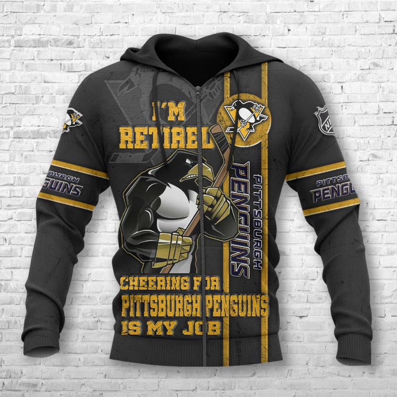 Pittsburgh Penguins Thunder Design Pullover 3D Hoodie - Official Nhl Merchandise