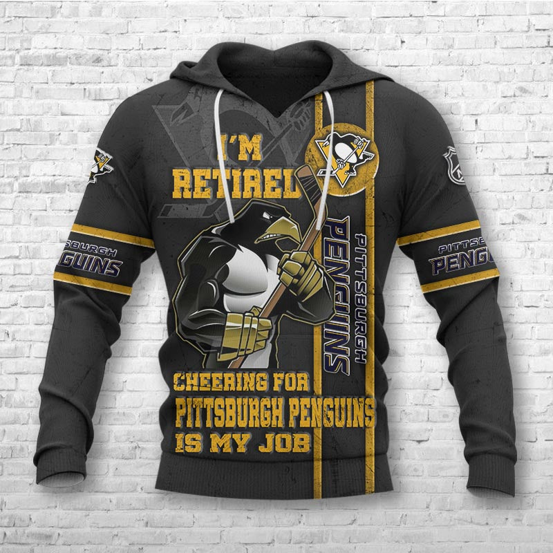 Pittsburgh Penguins Thunder Design Pullover 3D Hoodie - Official Nhl Merchandise